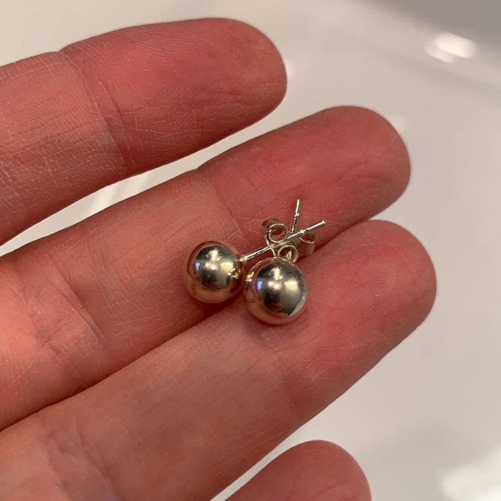 Sterling ball post earrings